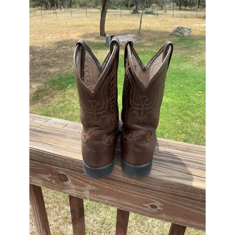 ARIAT 4 LR COWBOY SQUARE TOE BROWN BOOTS SIZE 2 Rodeo
